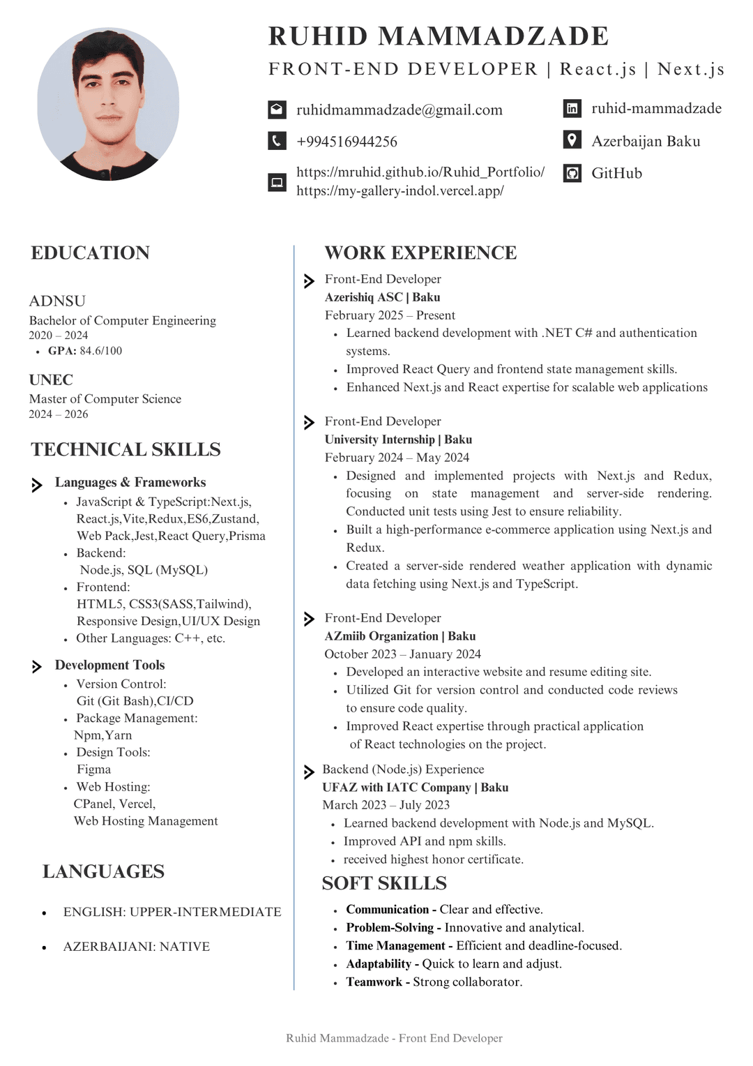Resume preview